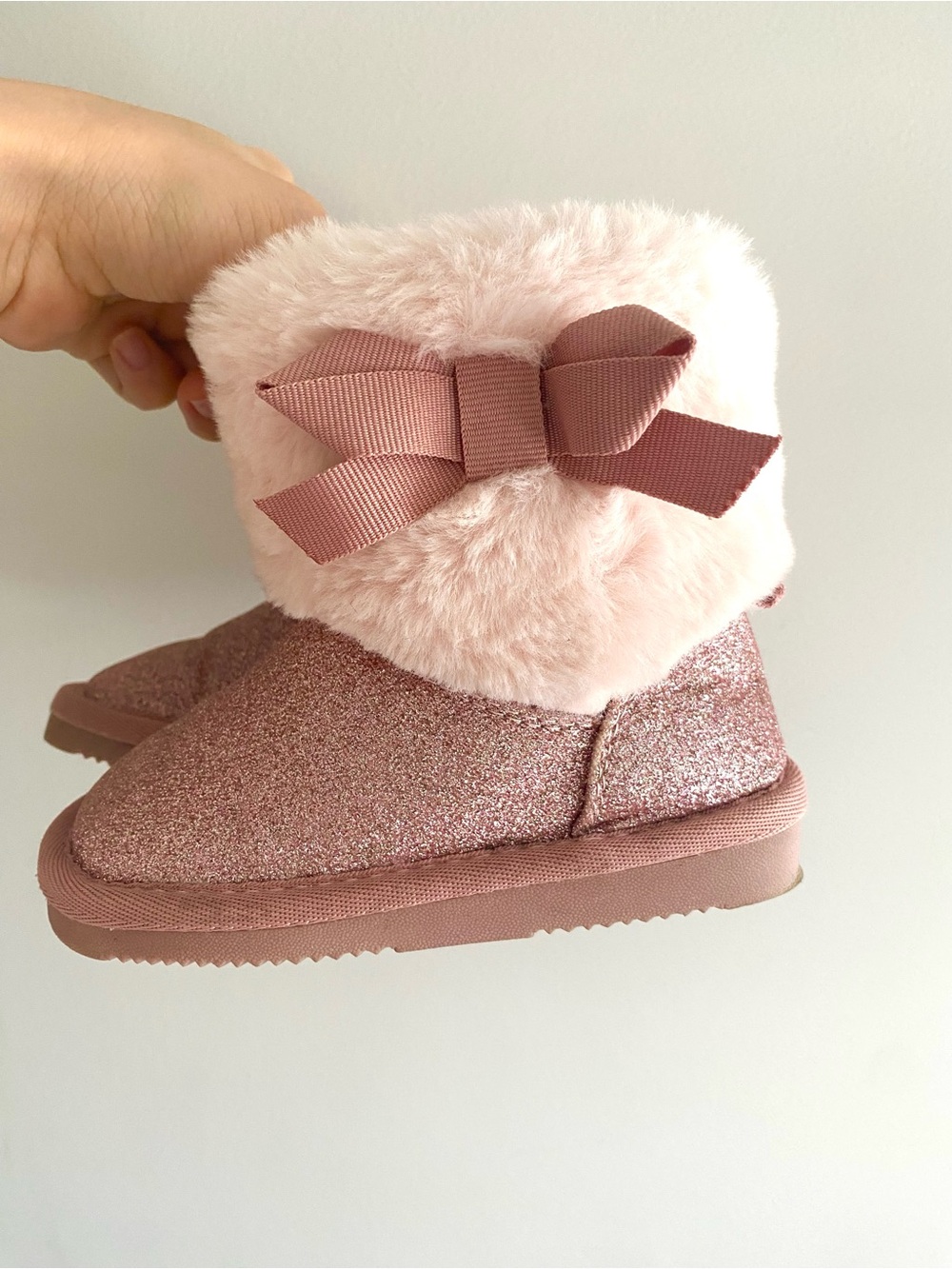Girls Pink Boots with Bow